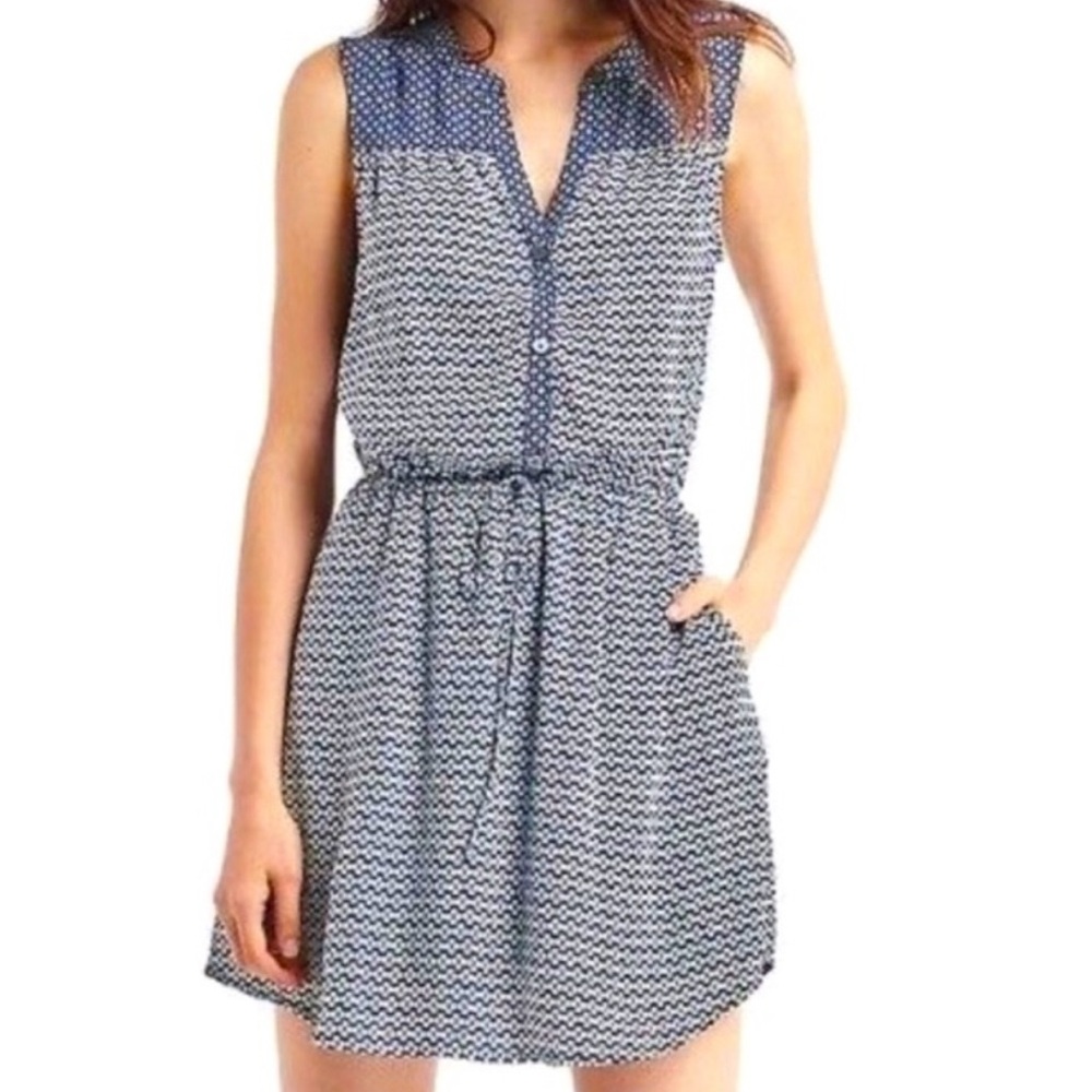 GAP Floral Blue and White Sleeveless Dress